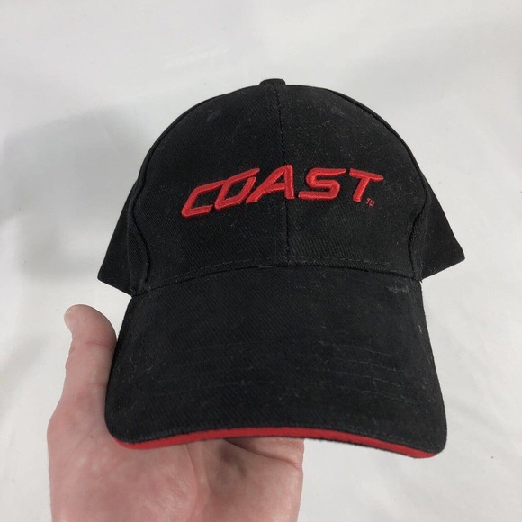 Coast Hat Cap Red Black Adjustable One Size Fits Most Strap Embroidered OSFM - Picture 12 of 12